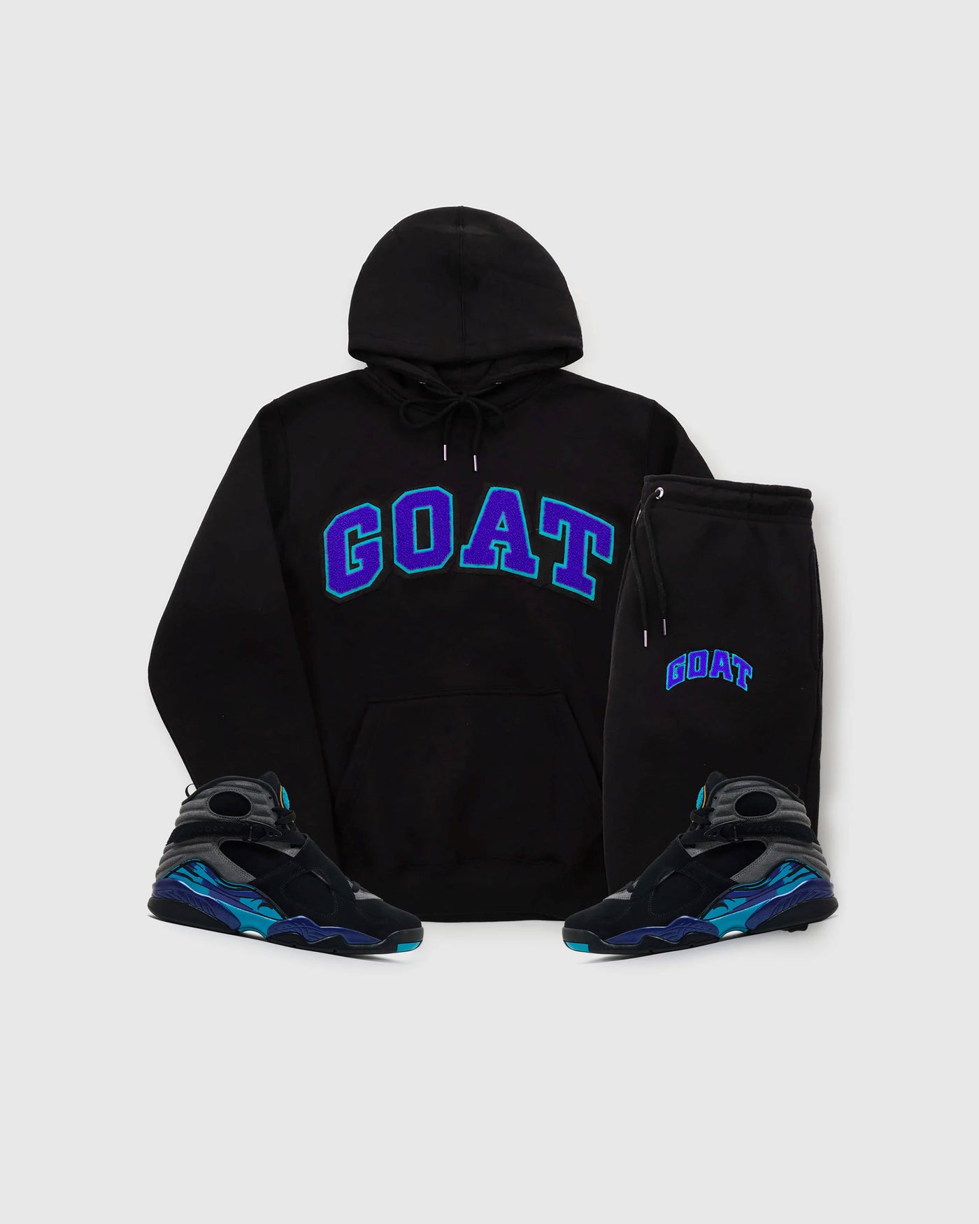 Signature Chenille Sweatsuit (Aqua Black)